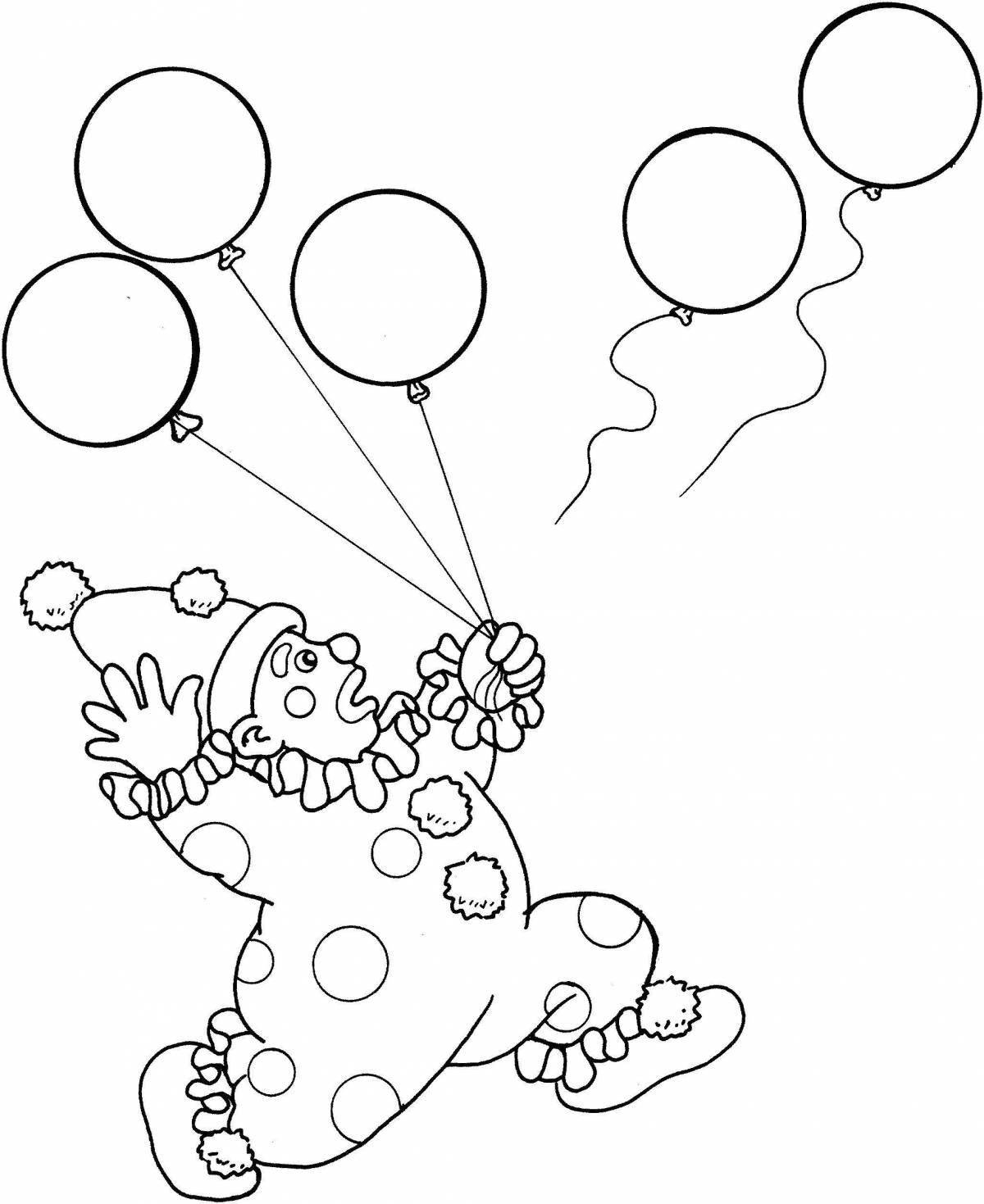 Энергичный клоун с воздушными шарами