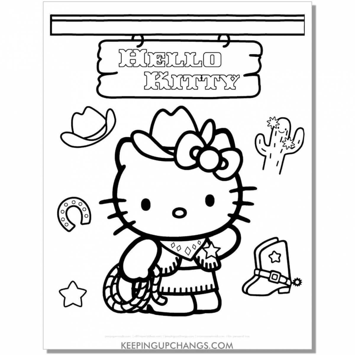 Animated coloring kitty with clothes