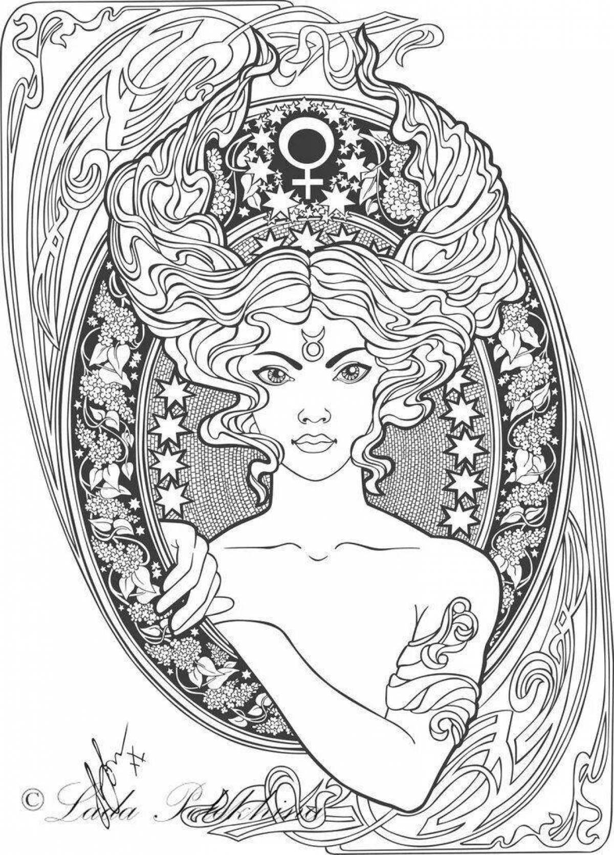 Gorgeous coloring book antistress signs of the zodiac