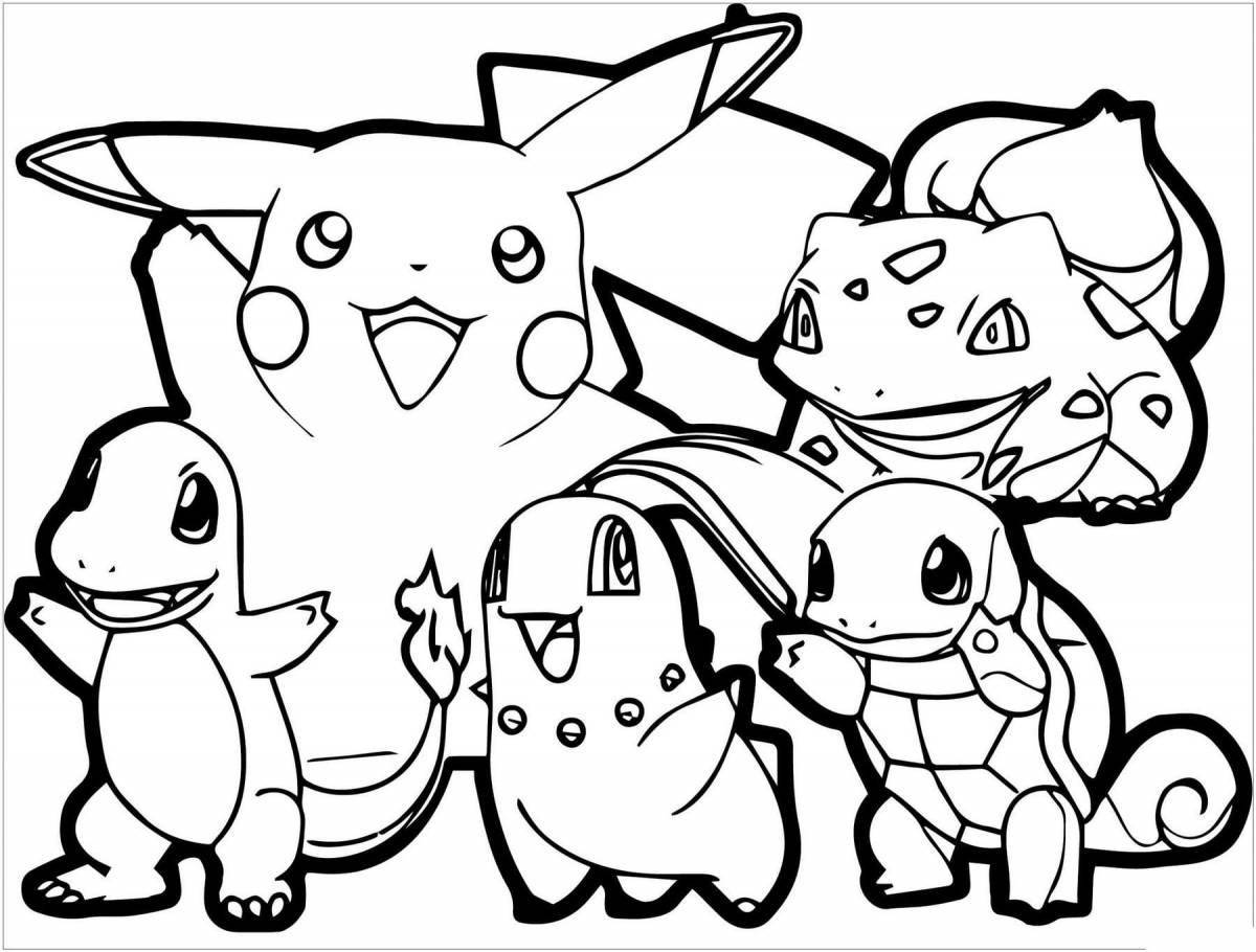 Pikachu glorious numbers coloring page