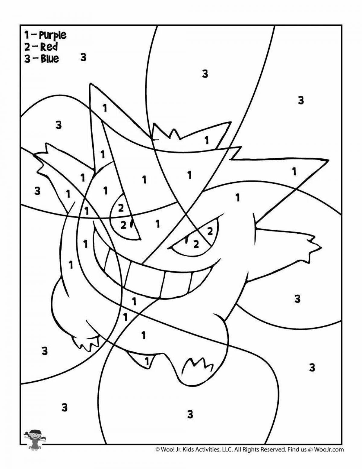 Colouring awesome pikachu numbers