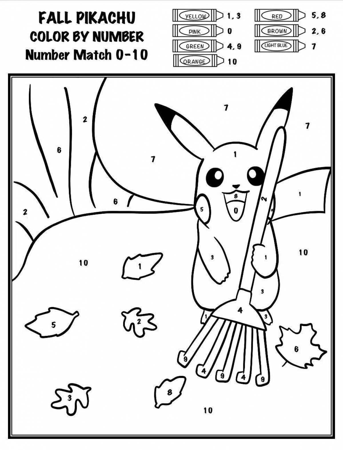 Coloring book sweet figures pikachu