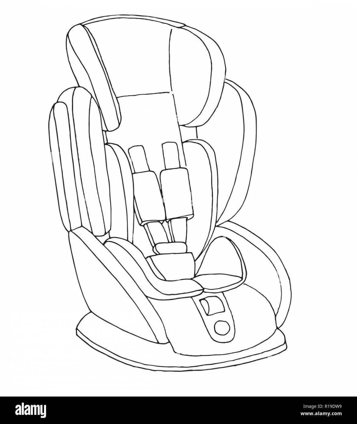 Playful child in car seat