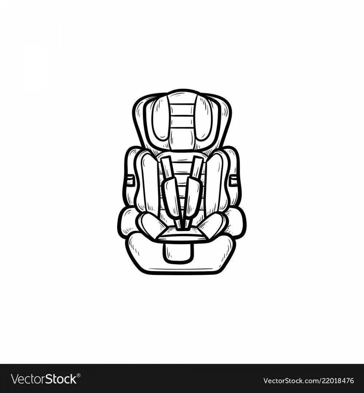 Funny baby in a car seat