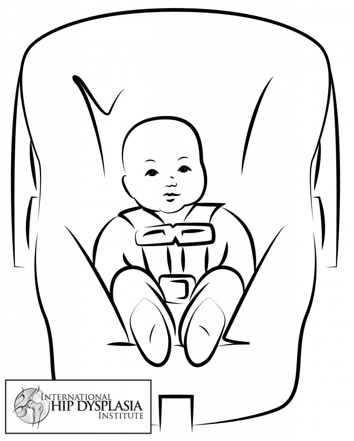 Radiant baby in a car seat