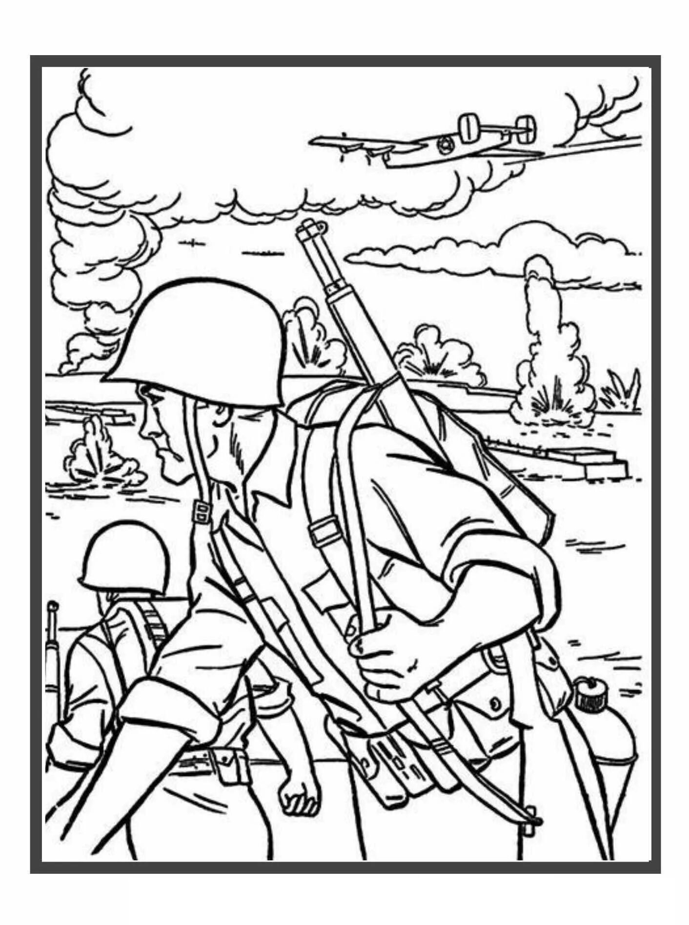 Majestic soldier and children's coloring