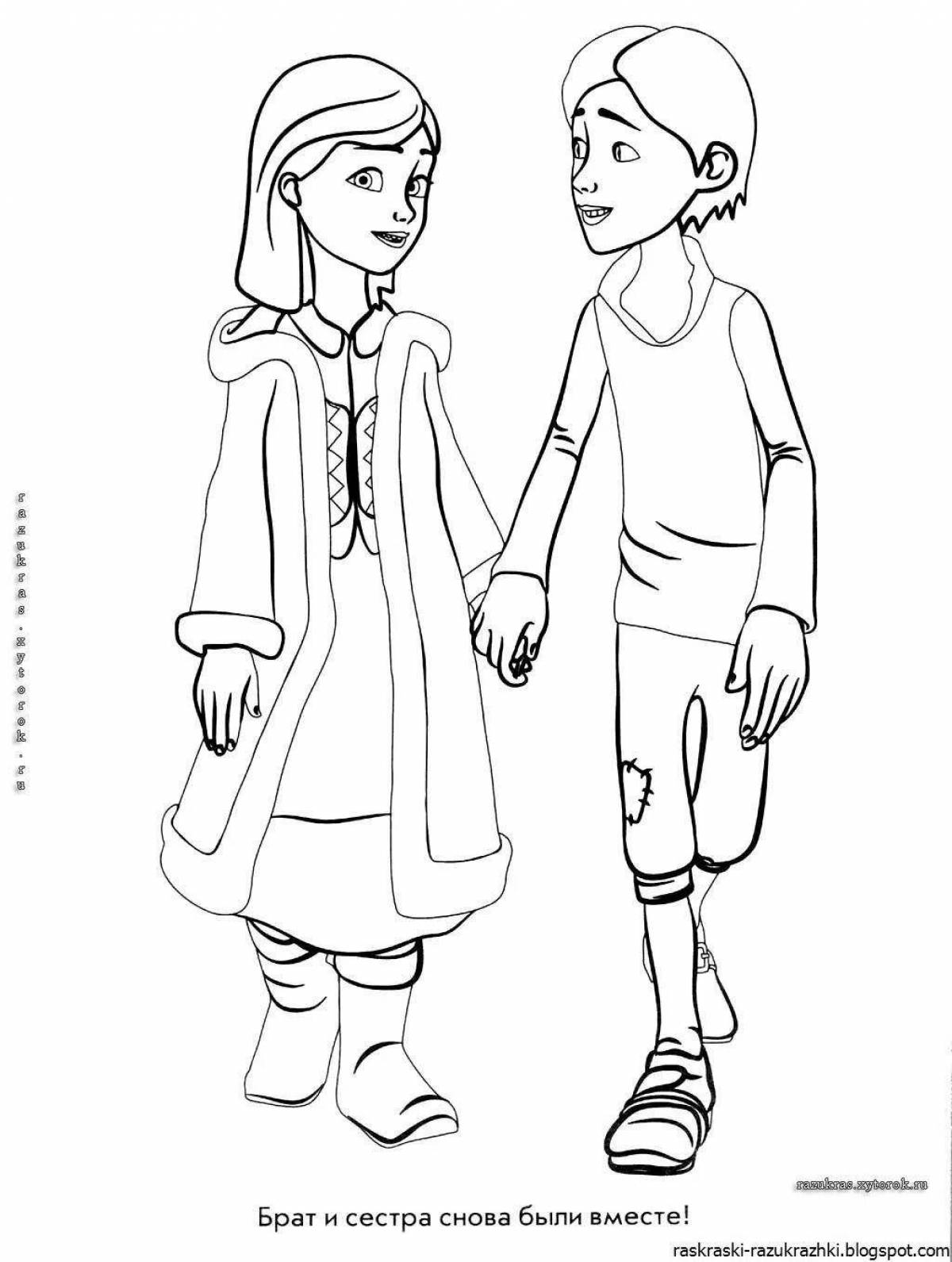 Delightful coloring fairy tale of the snow queen