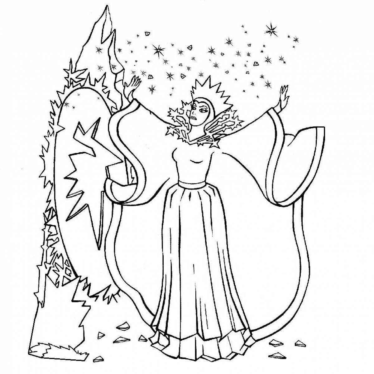 Inviting coloring book snow queen fairy tale