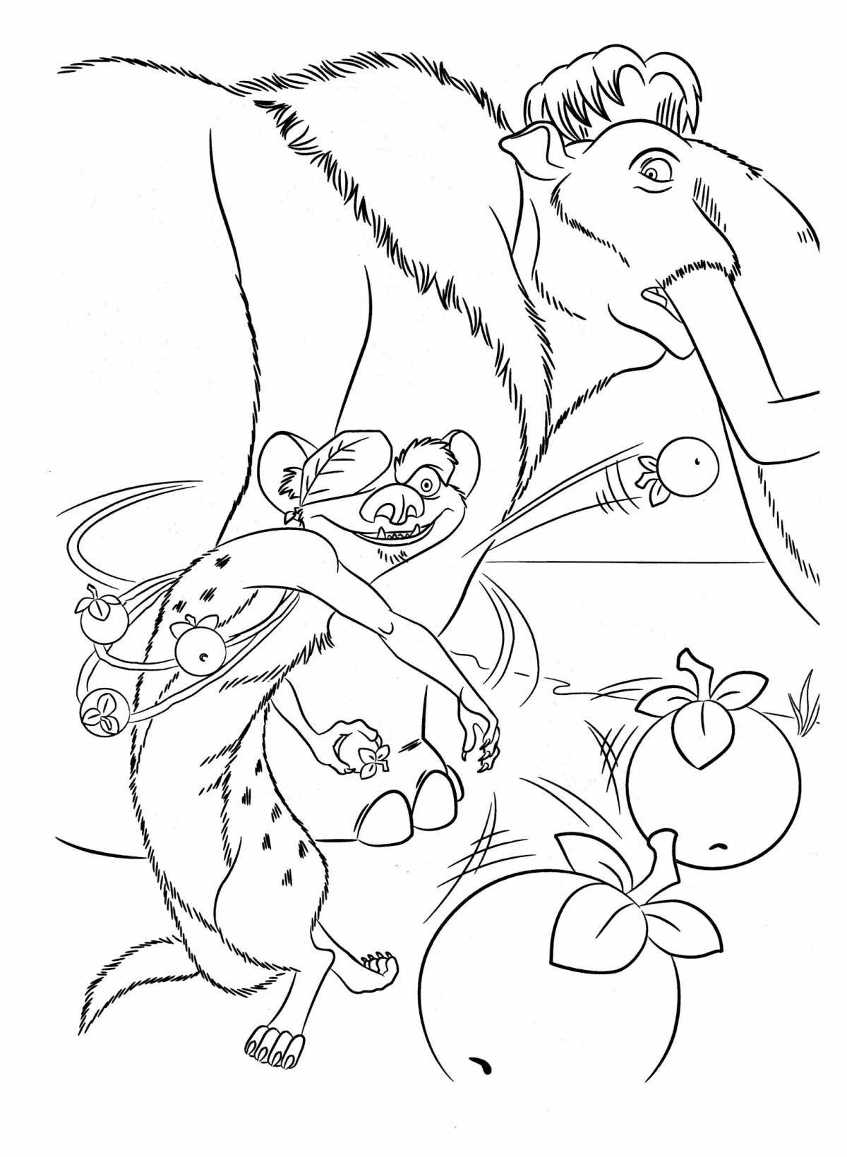 Playful ice age 3 coloring page