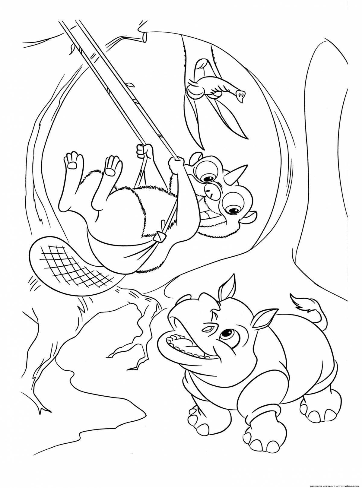 Раскраска Очаровательная раскраска ледниковый период 3