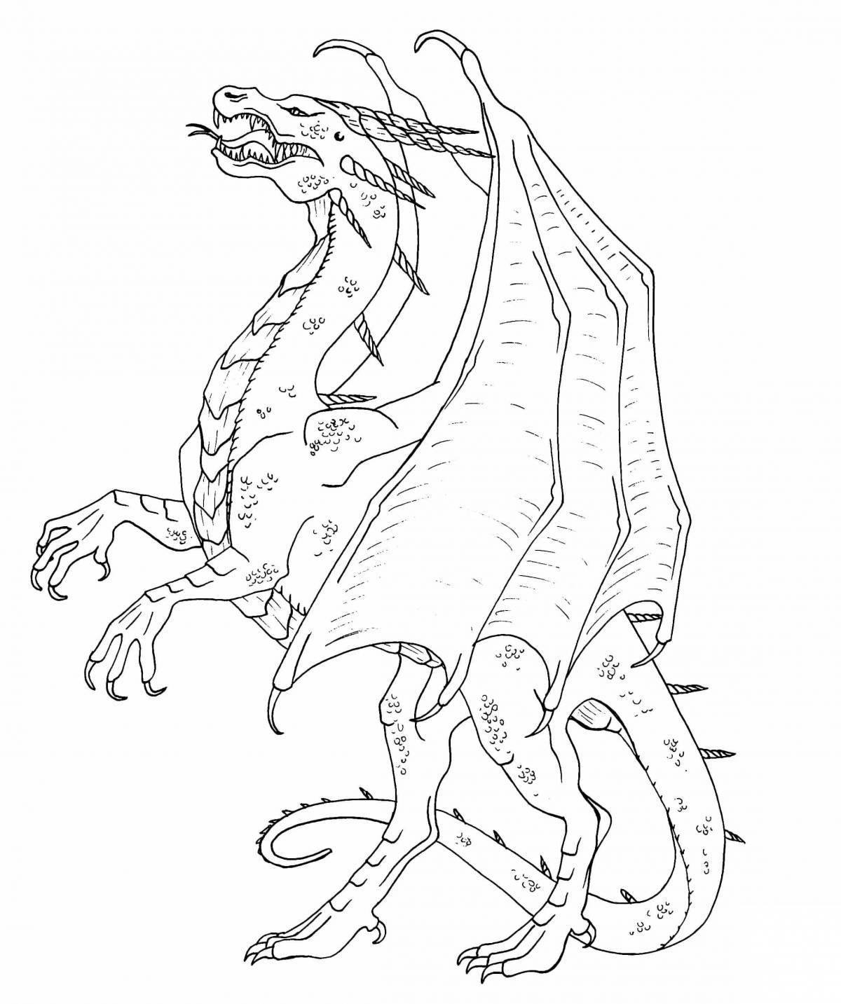 When dragons dream glitter coloring page