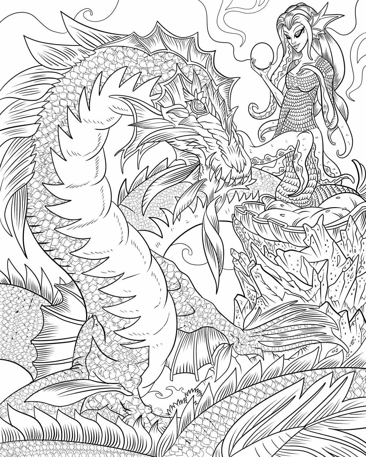 When dragons dream coloring page