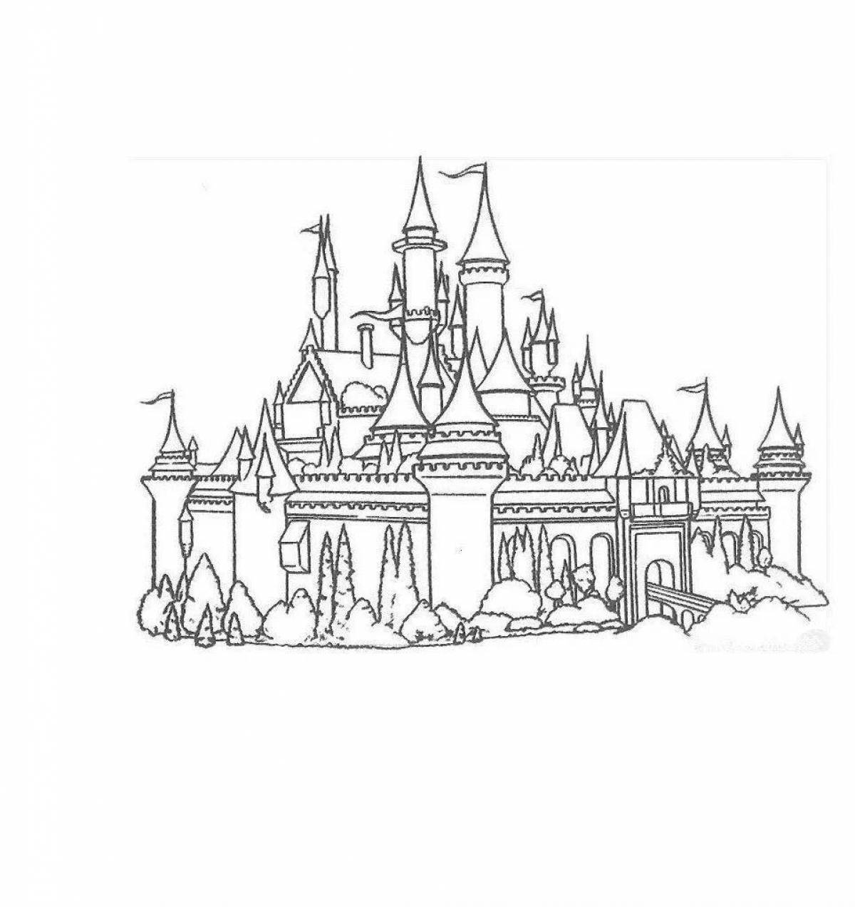 Coloring book shiny cold heart castle