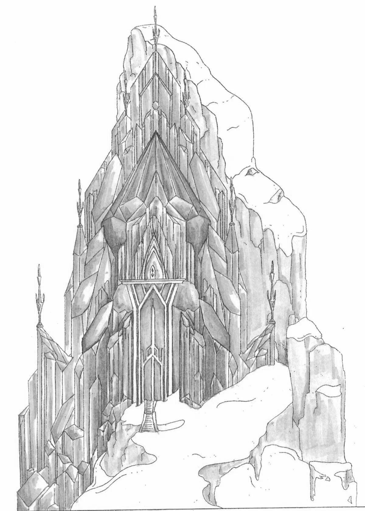 Frozen Grand Castle Coloring Page