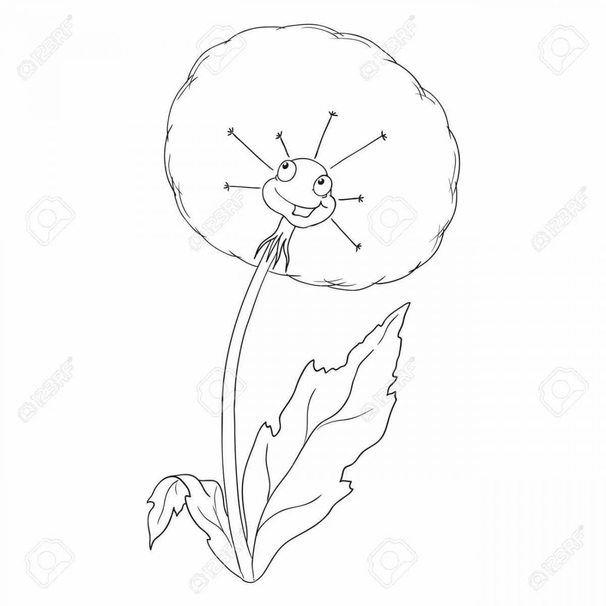 A glowing beetle on a dandelion