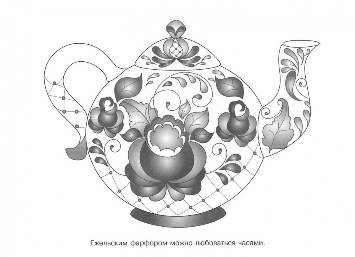 Великолепная тарелка с гжельской росписью