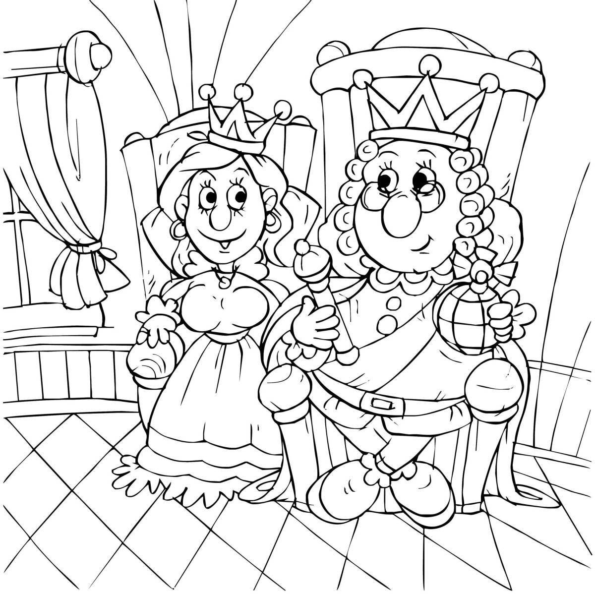 Majestic king and queen coloring page