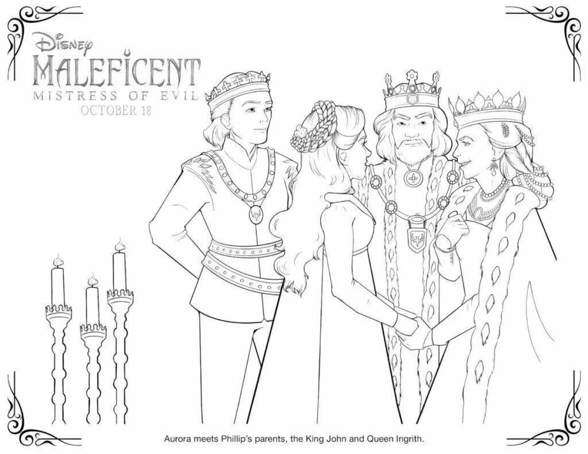 Coloring page gorgeous king and queen