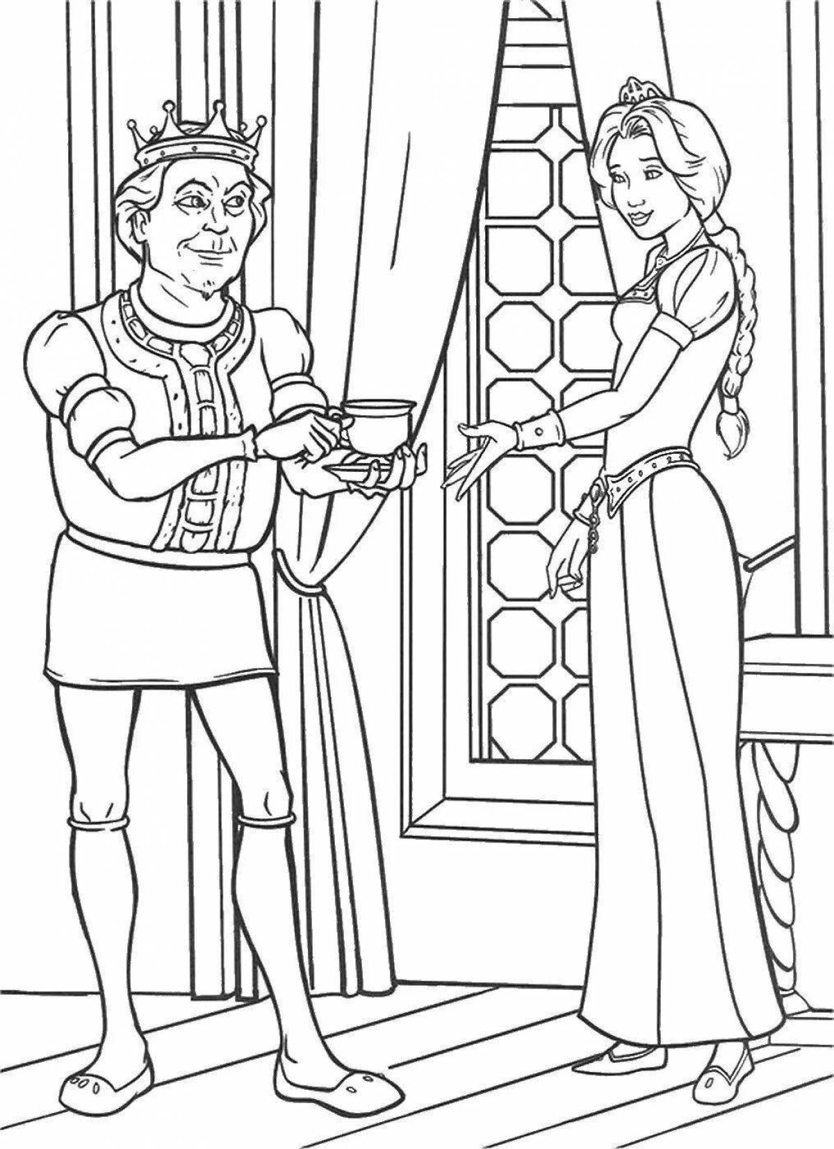 Elegant king and queen coloring book