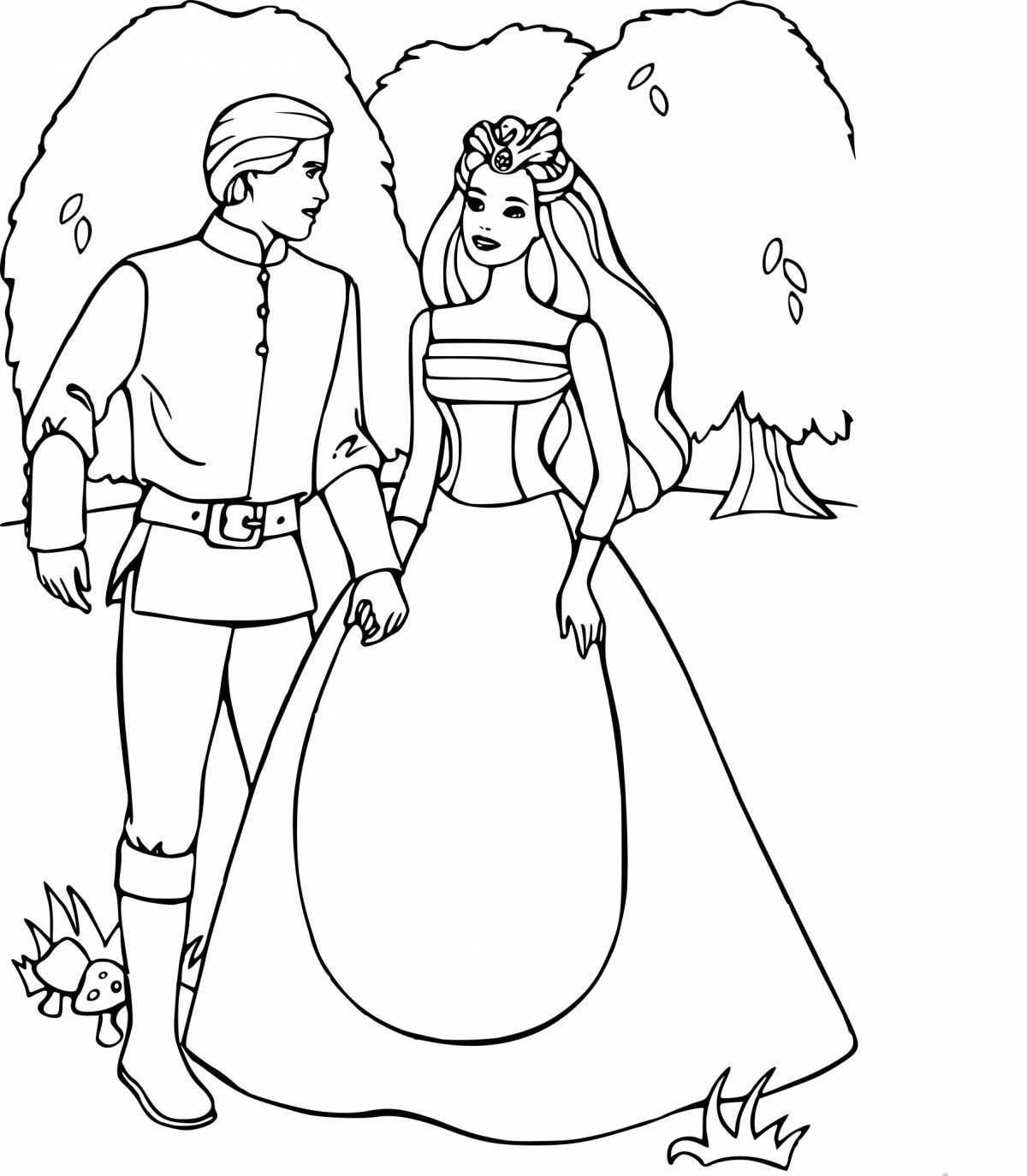 Glamourous king and queen coloring page