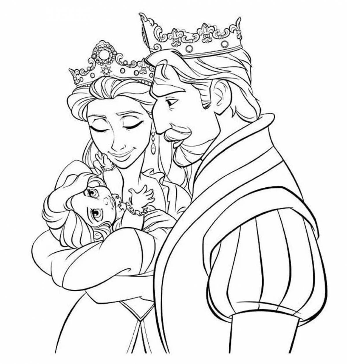 Palace king and queen coloring page
