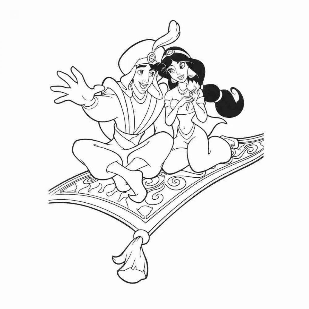 Coloring page wild aladdin and jasmine