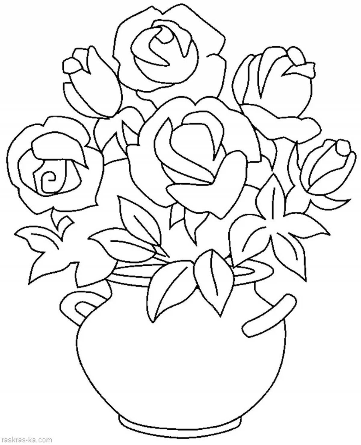 Coloring big bouquet for mom