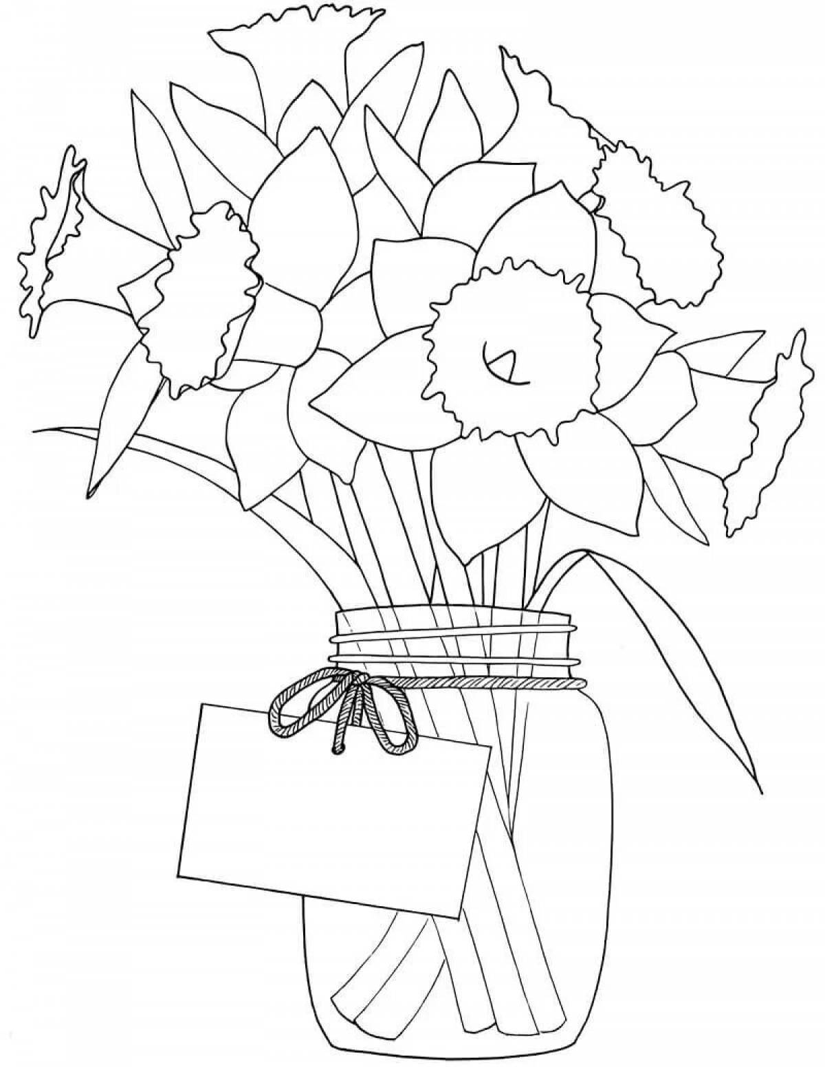 Majestic bouquet coloring book for mom
