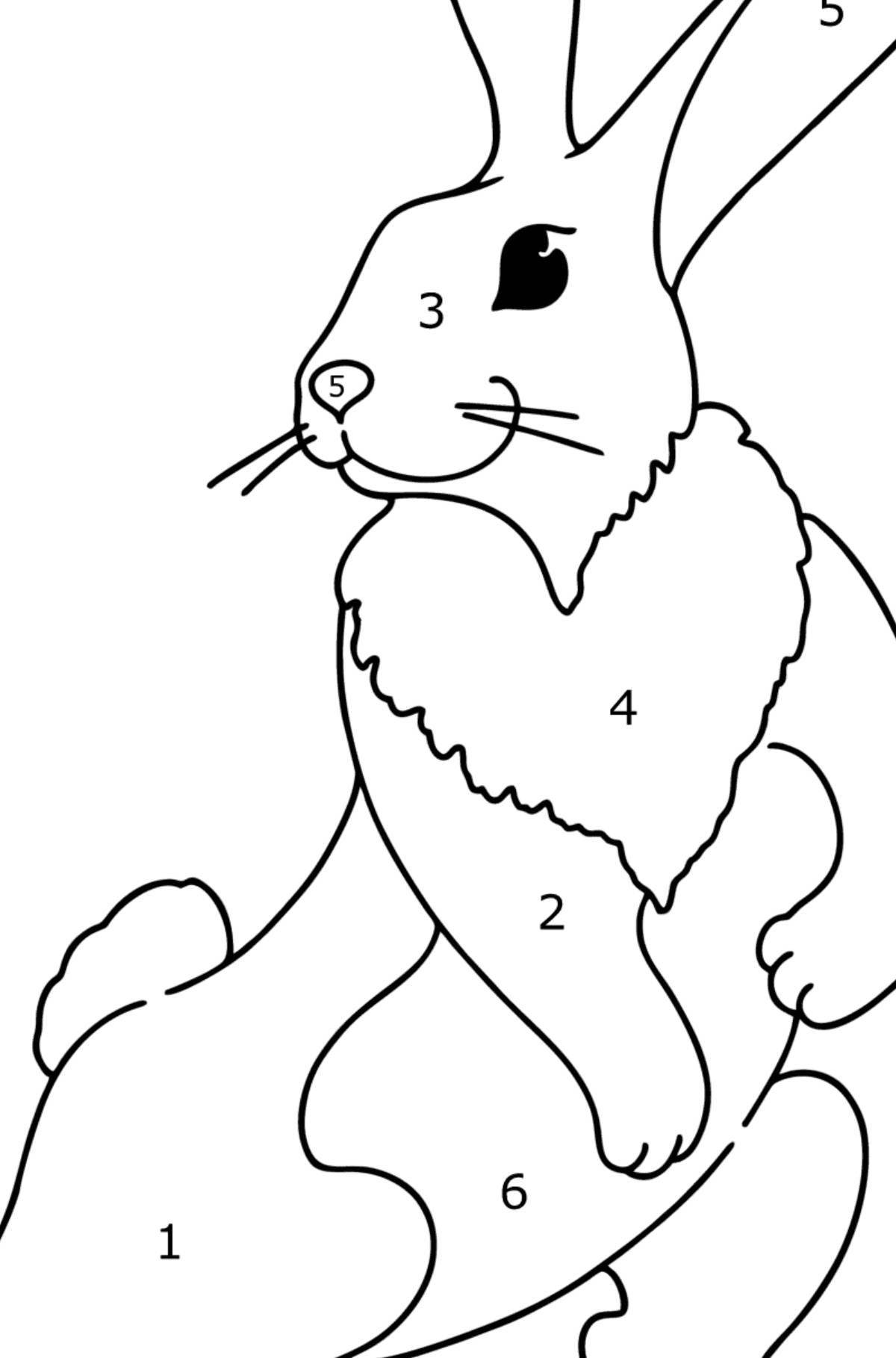Coloring fun bunny by numbers
