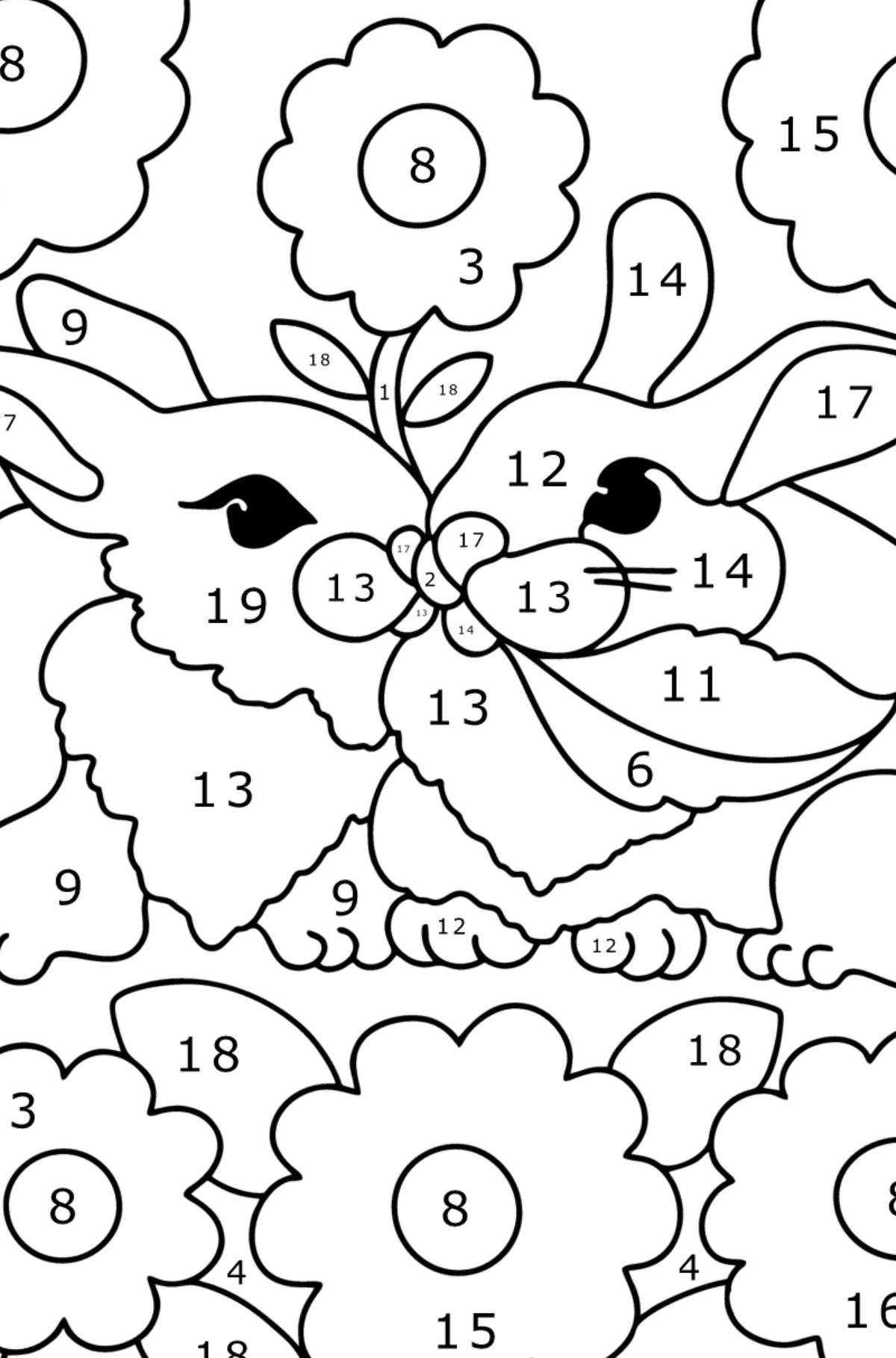 Fancy rabbit coloring by numbers