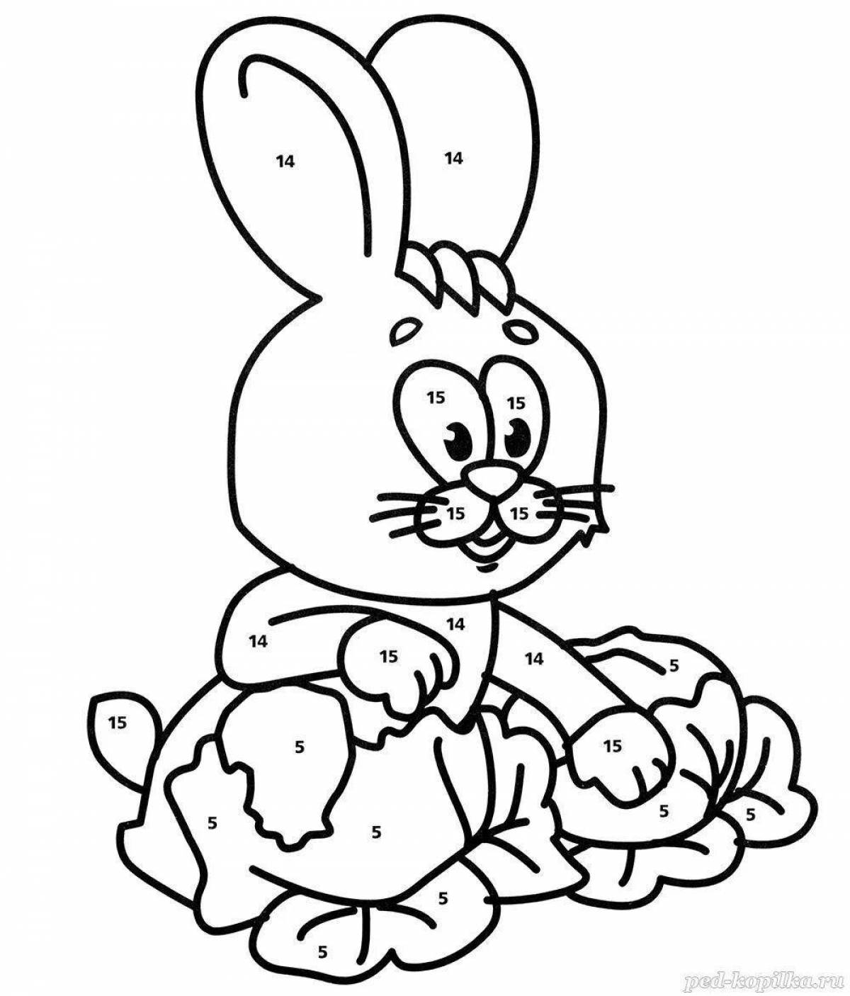 Crazy Bunny coloring by numbers