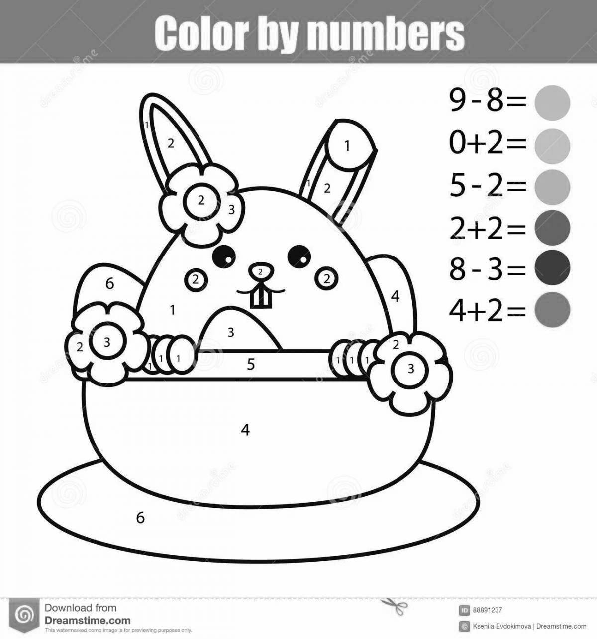 Color the crazy bunny by numbers