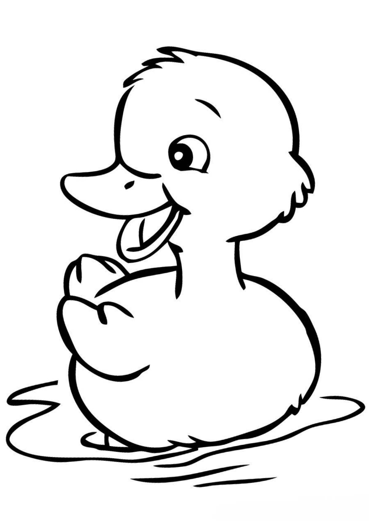 Playful dressed duck coloring page