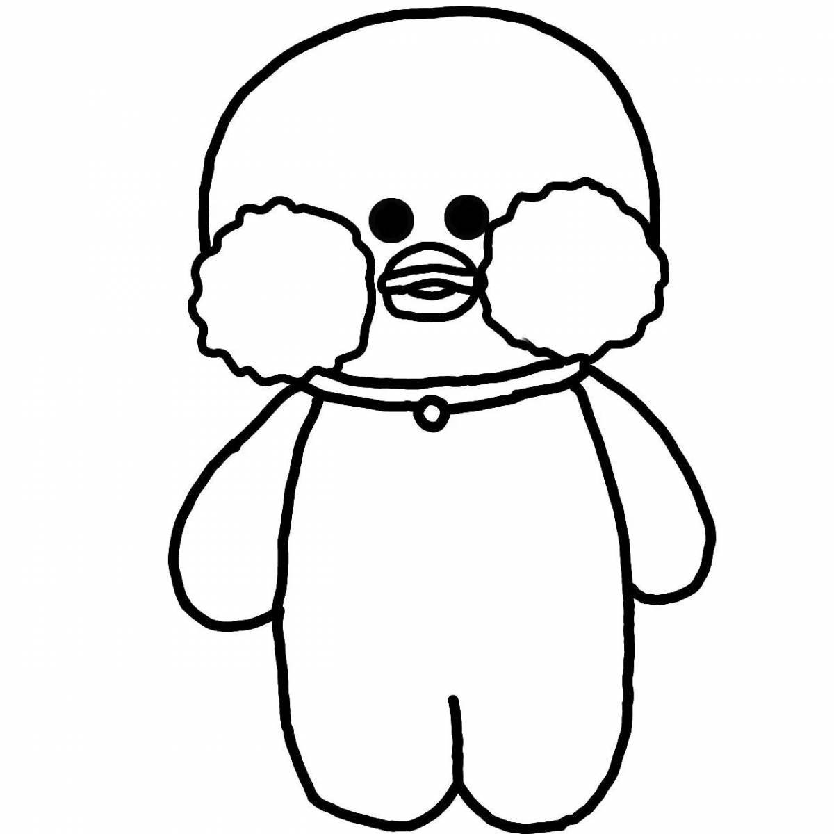 Coloring page stylish dressed duck