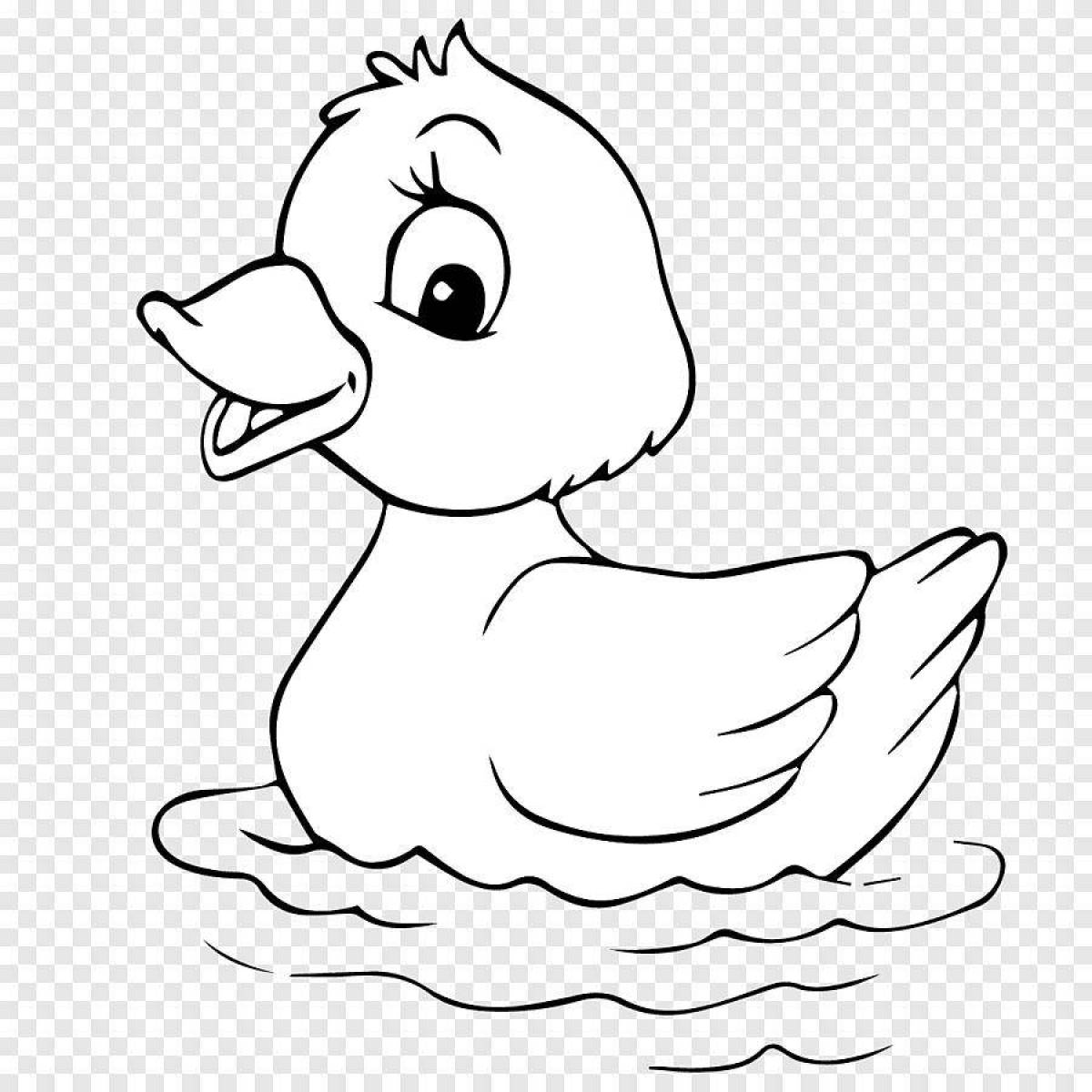 Coloring big duck in clothes