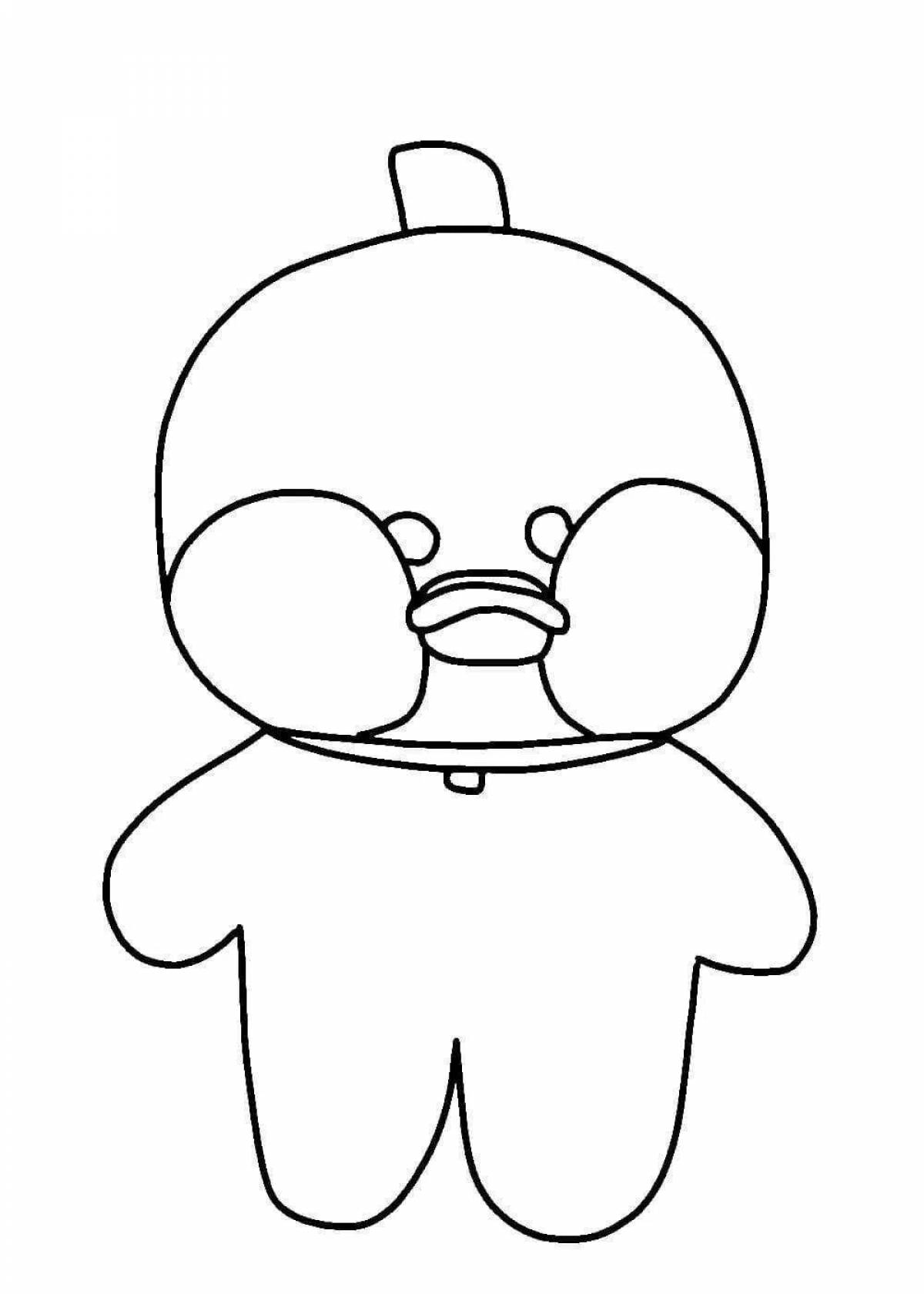Coloring page witty duck in clothes