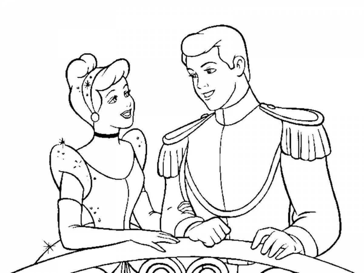 Cinderella and Prince coloring page