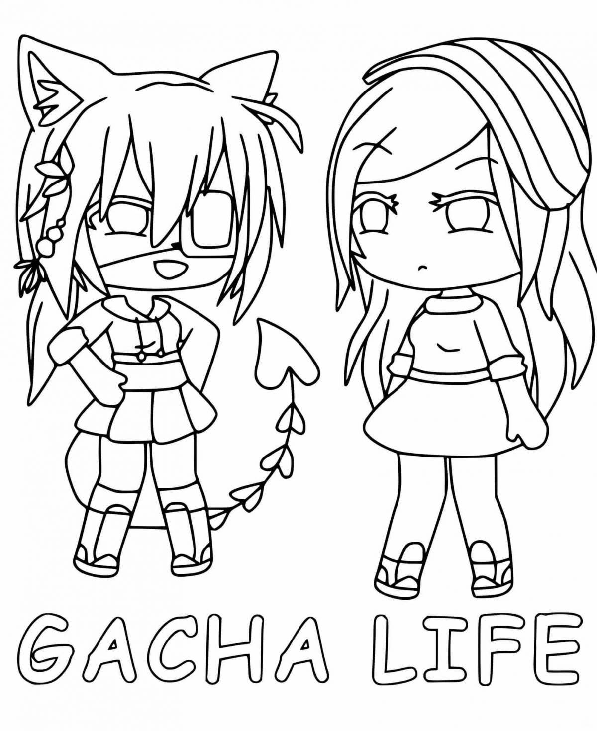 Colorful gacha club body coloring page