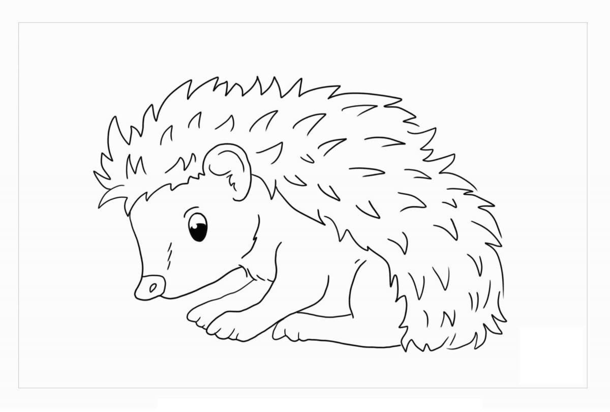 Fine coloring hedgehog in the fog
