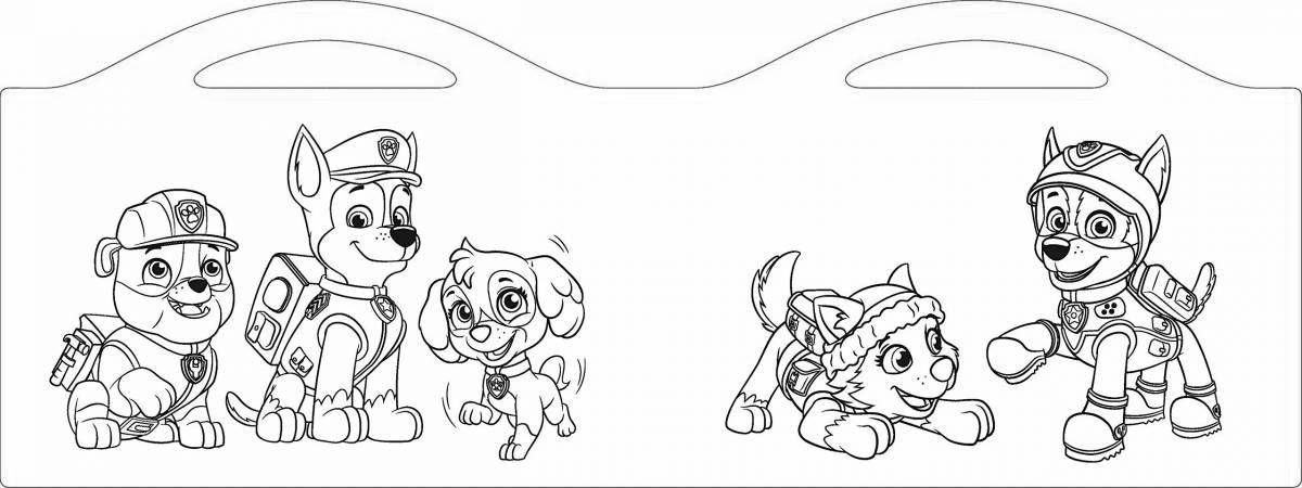 Bright cute paw patrol coloring page