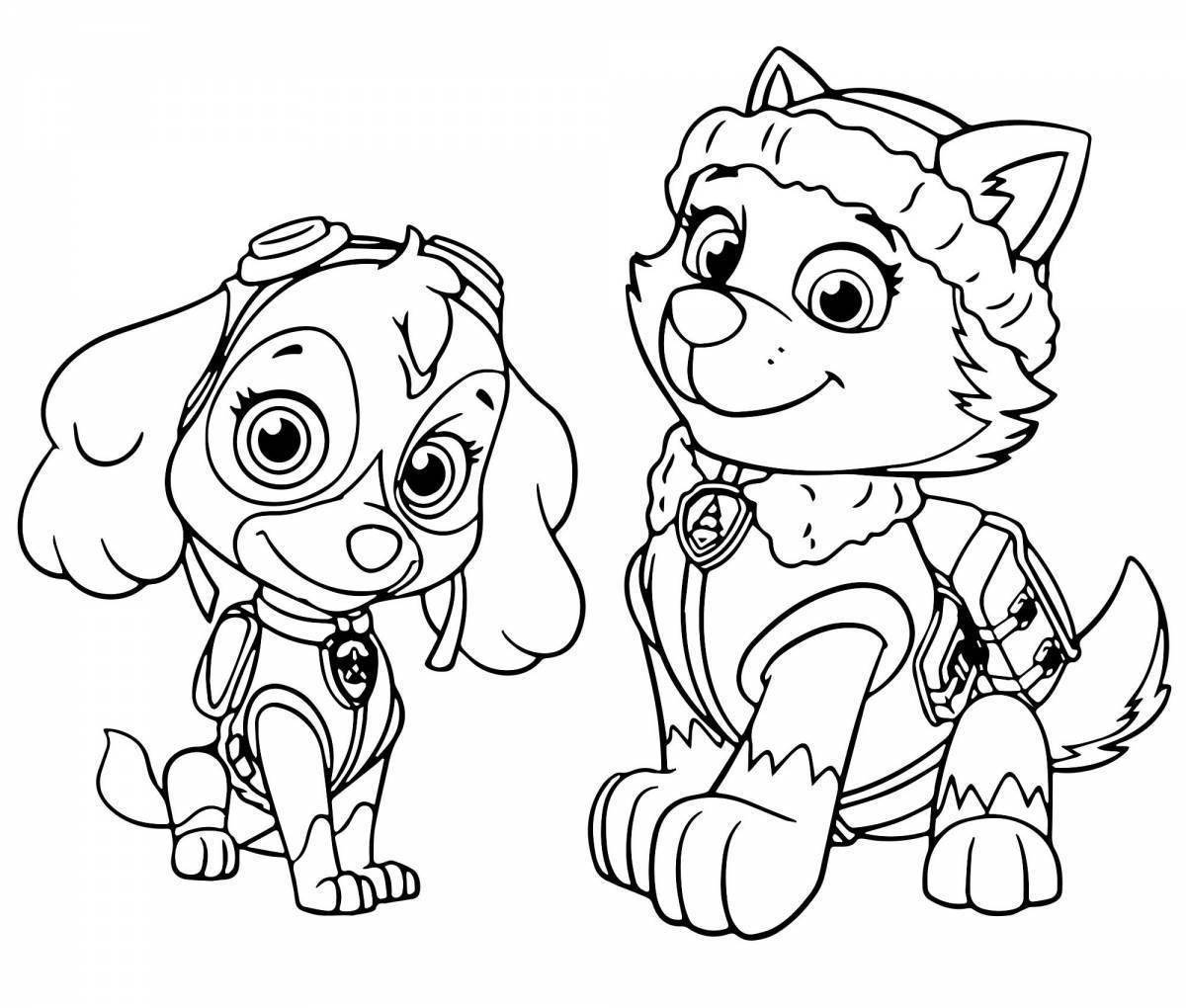 Fun cute paw patrol coloring book