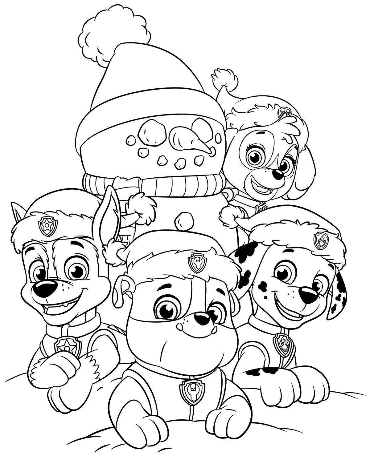 Adorable Paw Patrol Coloring Page