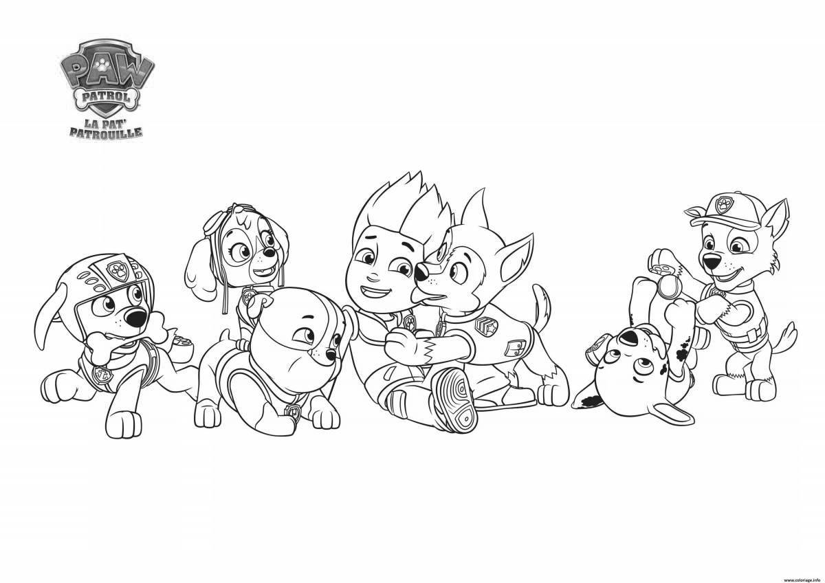 Coloring page magical cute paw patrol