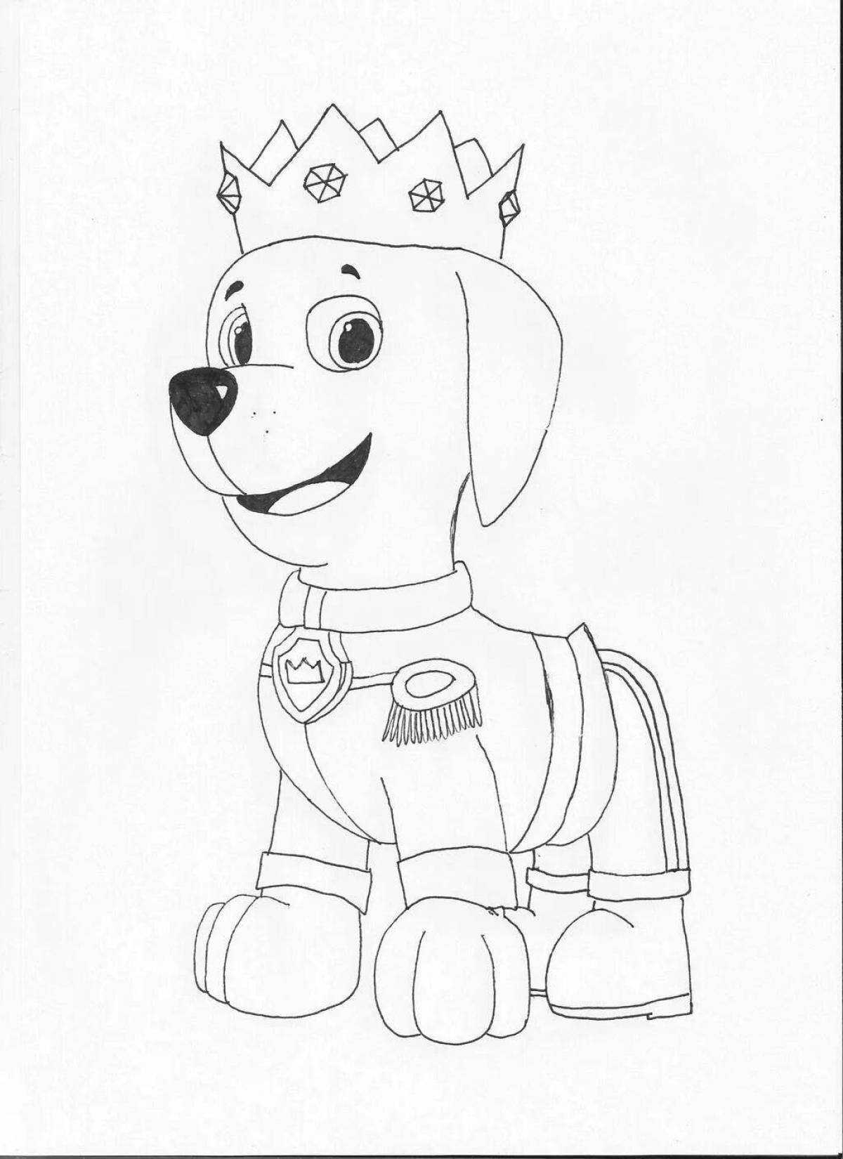 Jovial sweet paw patrol coloring page