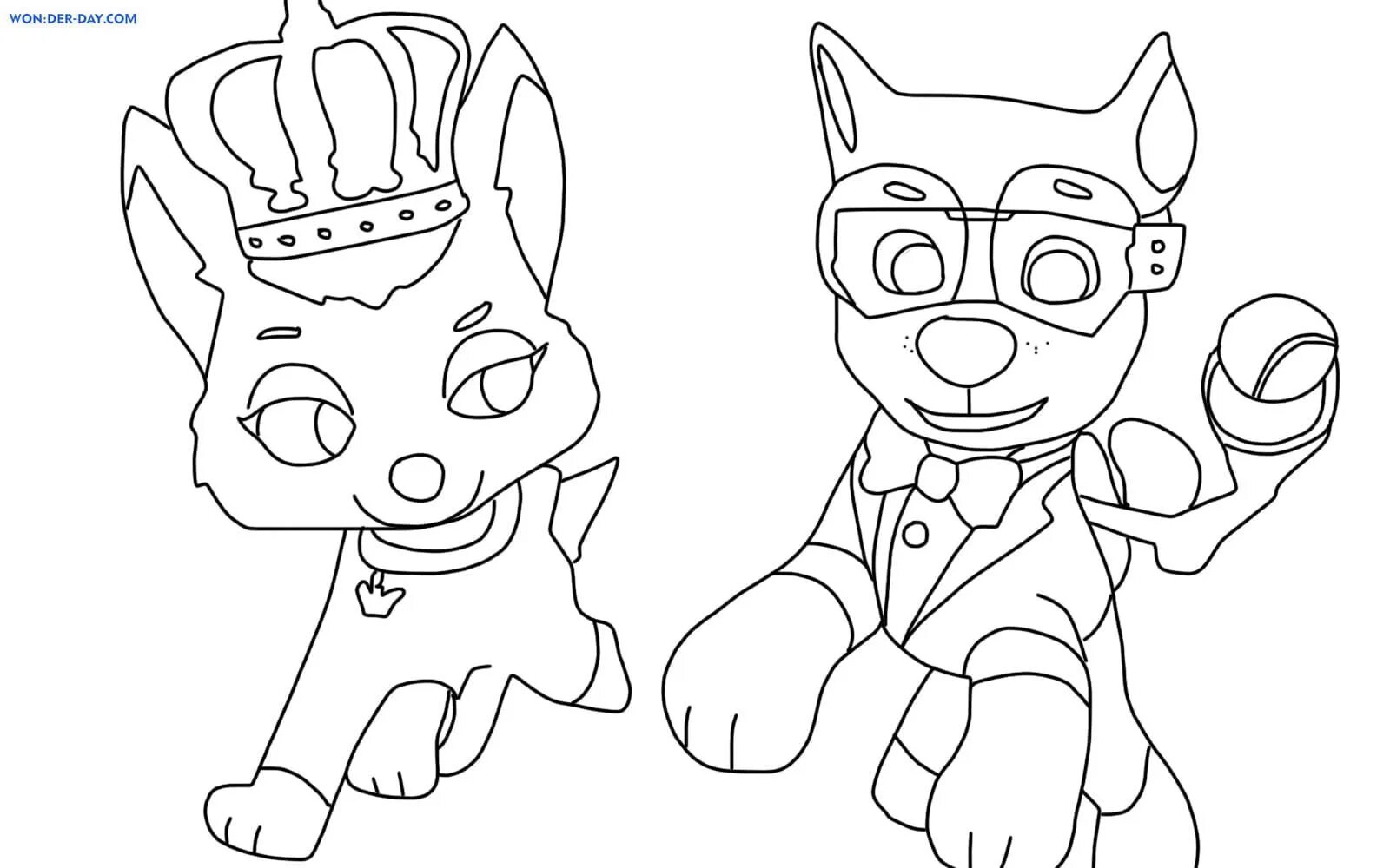 Coloring page funny cute paw patrol