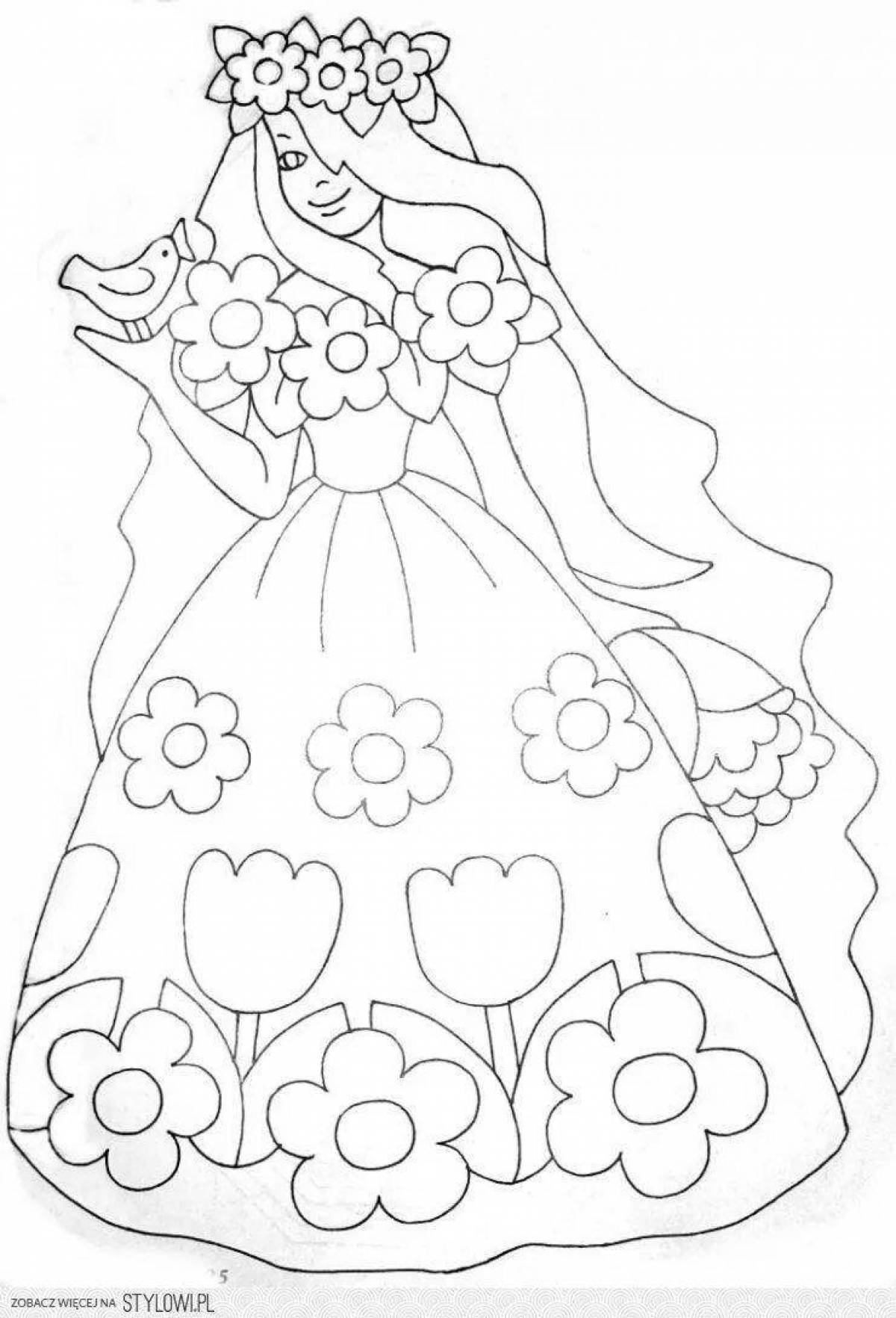 Fascinating coloring book for girls