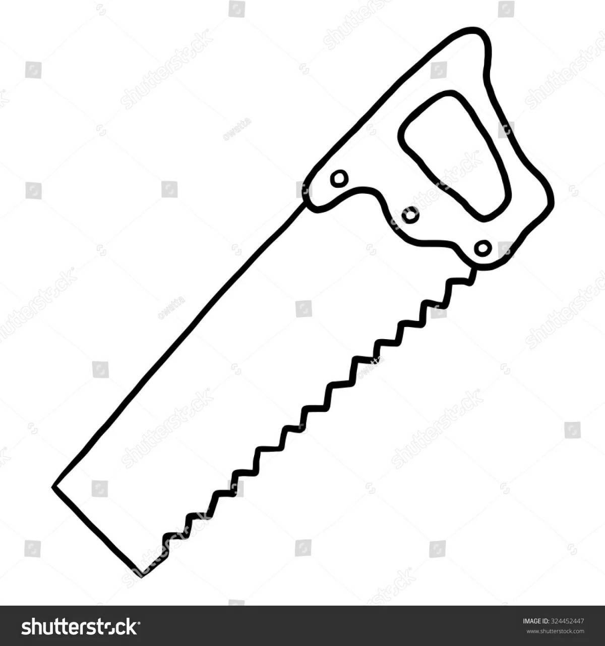 Joyful saw coloring book for kids