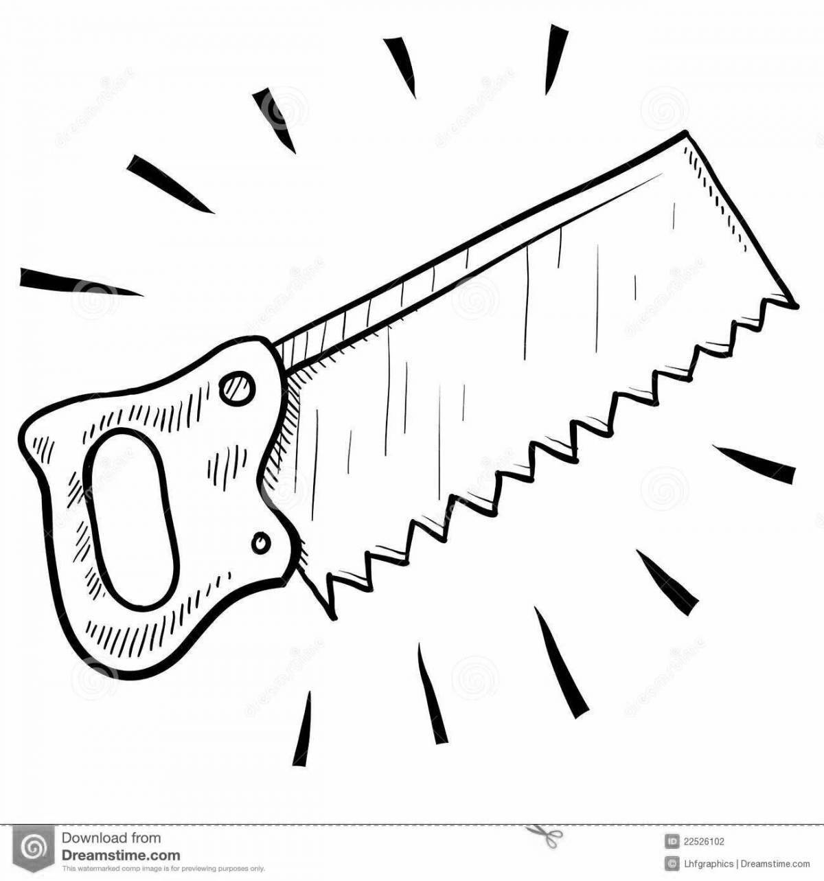 Joyful saw coloring book for kids