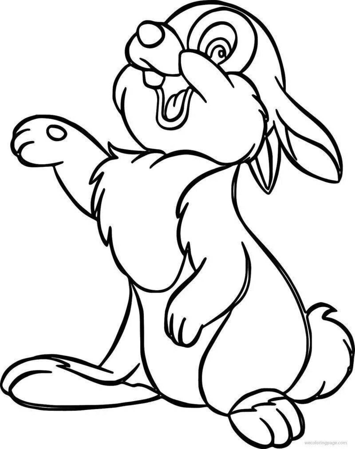 Coloring book funny bear and hare