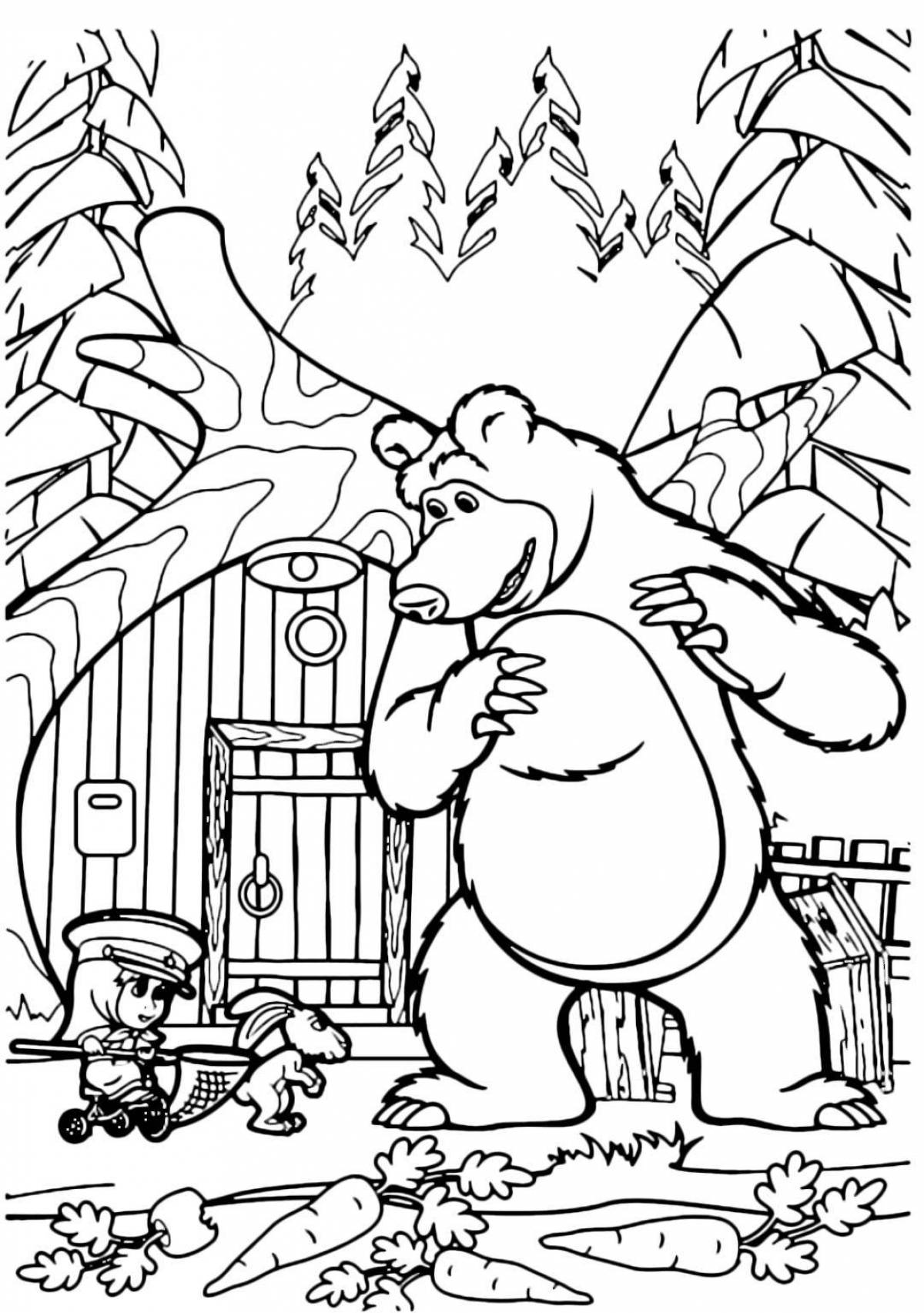 Fabulous bear and hare coloring book